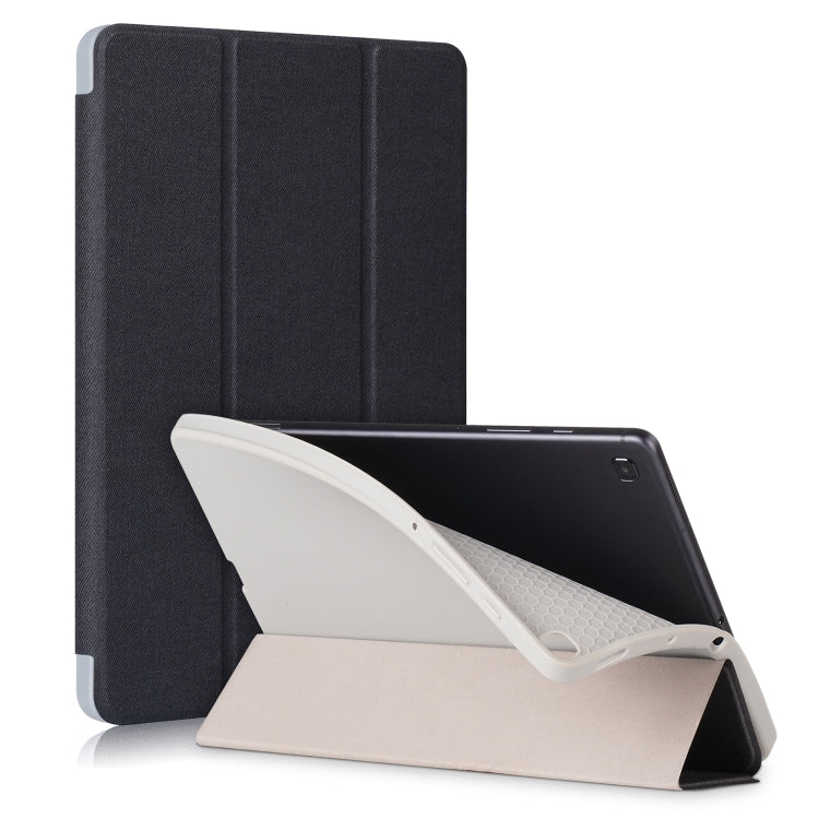 For Samsung Galaxy Tab S6 Lite P610/P615 TPU Horizontal Flip Leather Case with Three-folding Holder & Pen Slot & Sleep / Wake-up Function