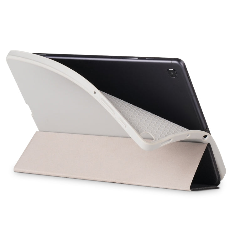 For Samsung Galaxy Tab S6 Lite P610/P615 TPU Horizontal Flip Leather Case with Three-folding Holder & Pen Slot & Sleep / Wake-up Function