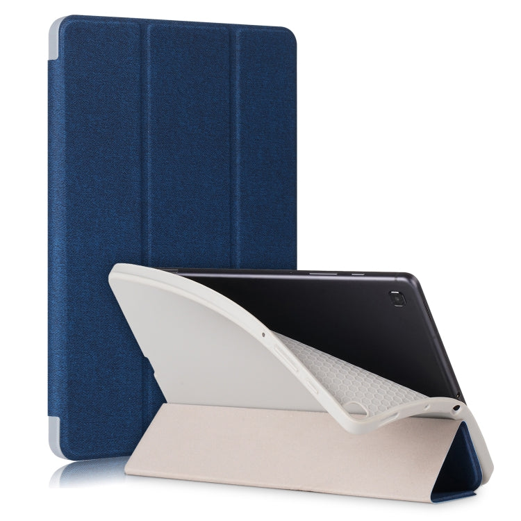 For Samsung Galaxy Tab S6 Lite P610/P615 TPU Horizontal Flip Leather Case with Three-folding Holder & Pen Slot & Sleep / Wake-up Function