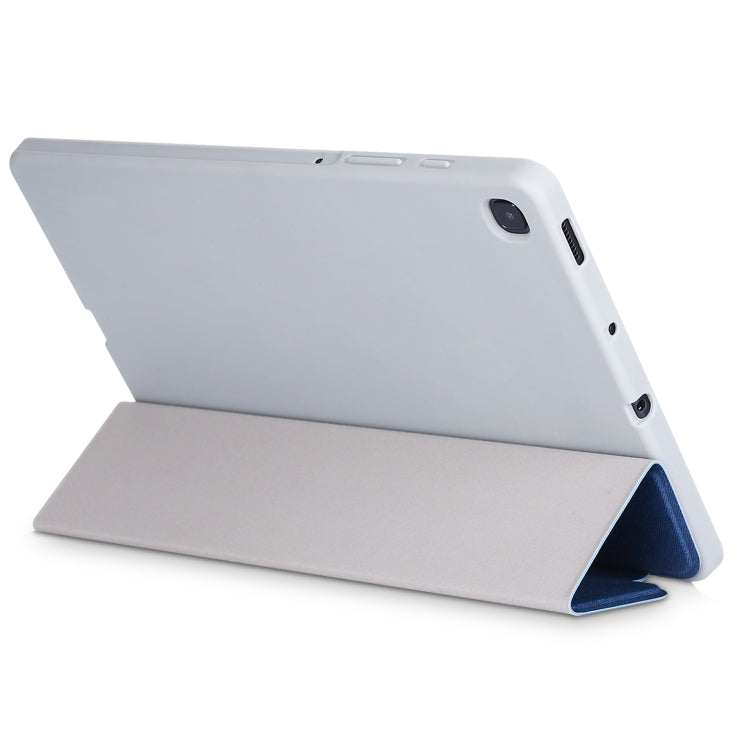 For Samsung Galaxy Tab S6 Lite P610/P615 TPU Horizontal Flip Leather Case with Three-folding Holder & Pen Slot & Sleep / Wake-up Function