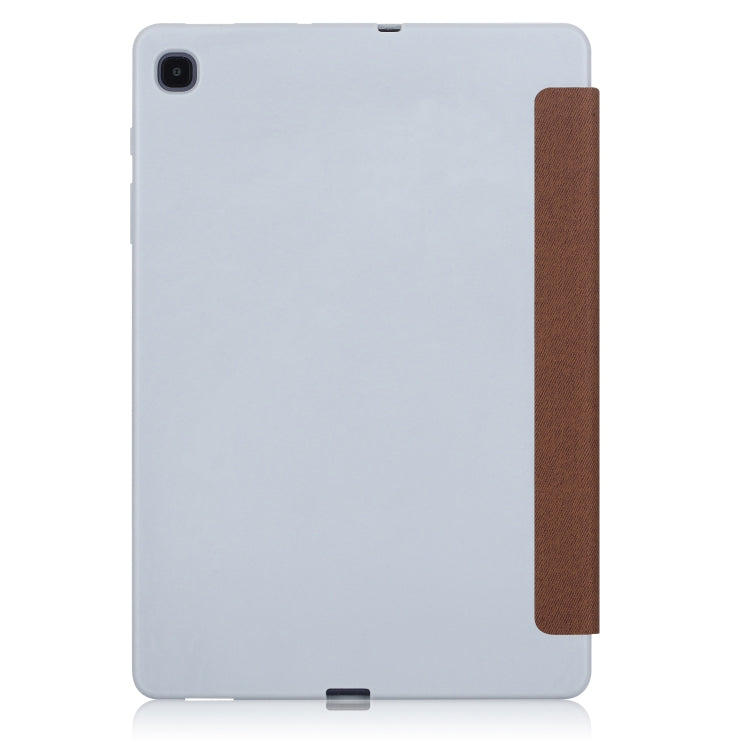 For Samsung Galaxy Tab S6 Lite P610/P615 TPU Horizontal Flip Leather Case with Three-folding Holder & Pen Slot & Sleep / Wake-up Function