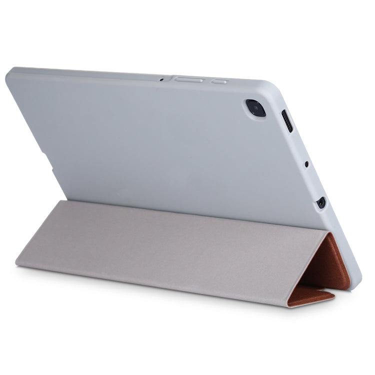 For Samsung Galaxy Tab S6 Lite P610/P615 TPU Horizontal Flip Leather Case with Three-folding Holder & Pen Slot & Sleep / Wake-up Function