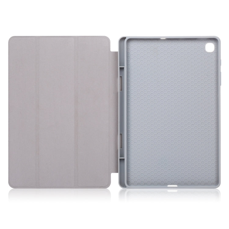 For Samsung Galaxy Tab S6 Lite P610/P615 TPU Horizontal Flip Leather Case with Three-folding Holder & Pen Slot & Sleep / Wake-up Function