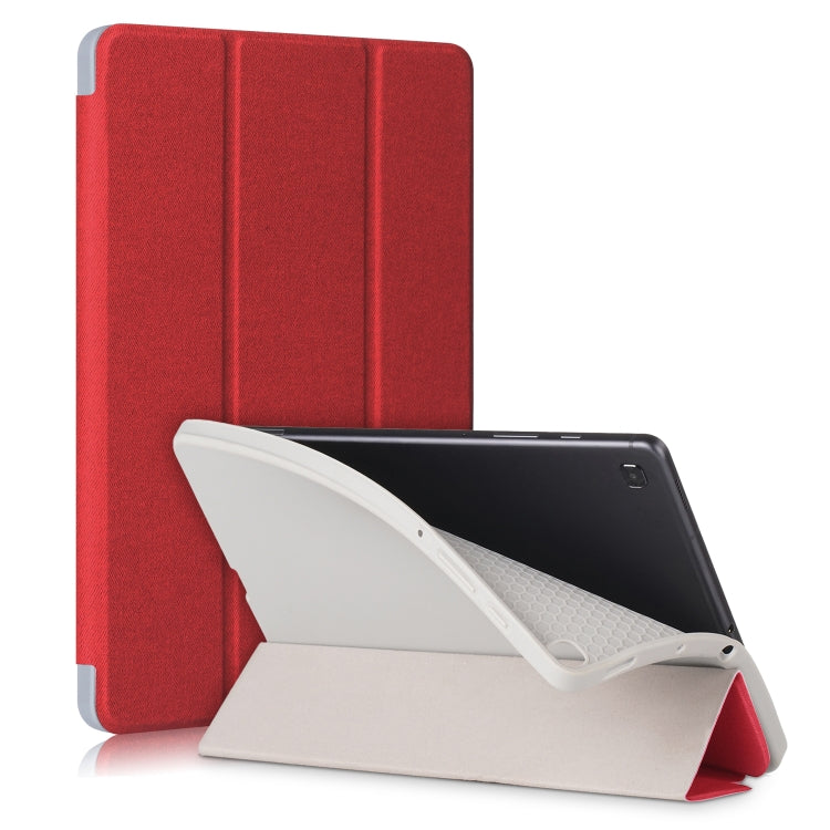 For Samsung Galaxy Tab S6 Lite P610/P615 TPU Horizontal Flip Leather Case with Three-folding Holder & Pen Slot & Sleep / Wake-up Function