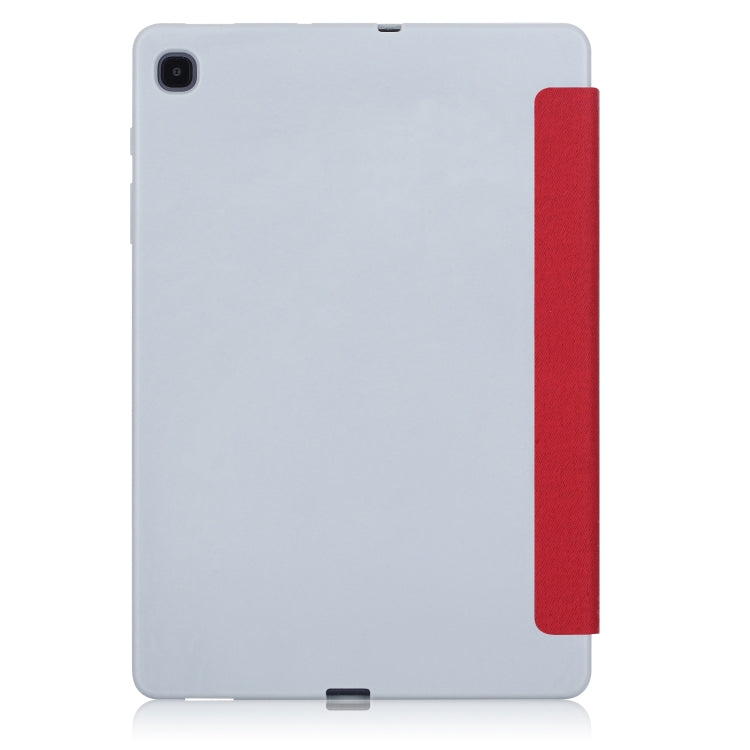 For Samsung Galaxy Tab S6 Lite P610/P615 TPU Horizontal Flip Leather Case with Three-folding Holder & Pen Slot & Sleep / Wake-up Function