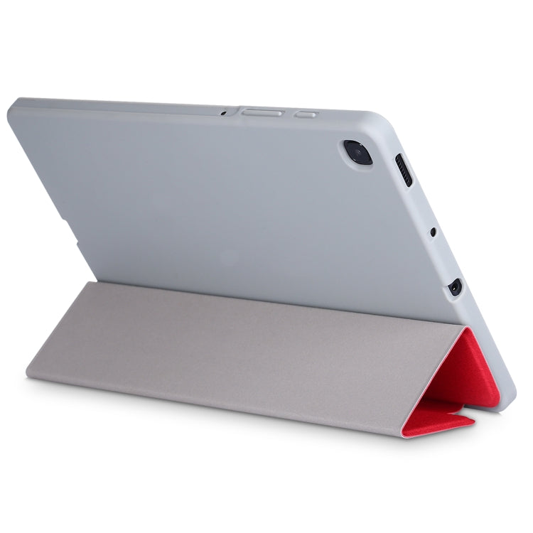 For Samsung Galaxy Tab S6 Lite P610/P615 TPU Horizontal Flip Leather Case with Three-folding Holder & Pen Slot & Sleep / Wake-up Function