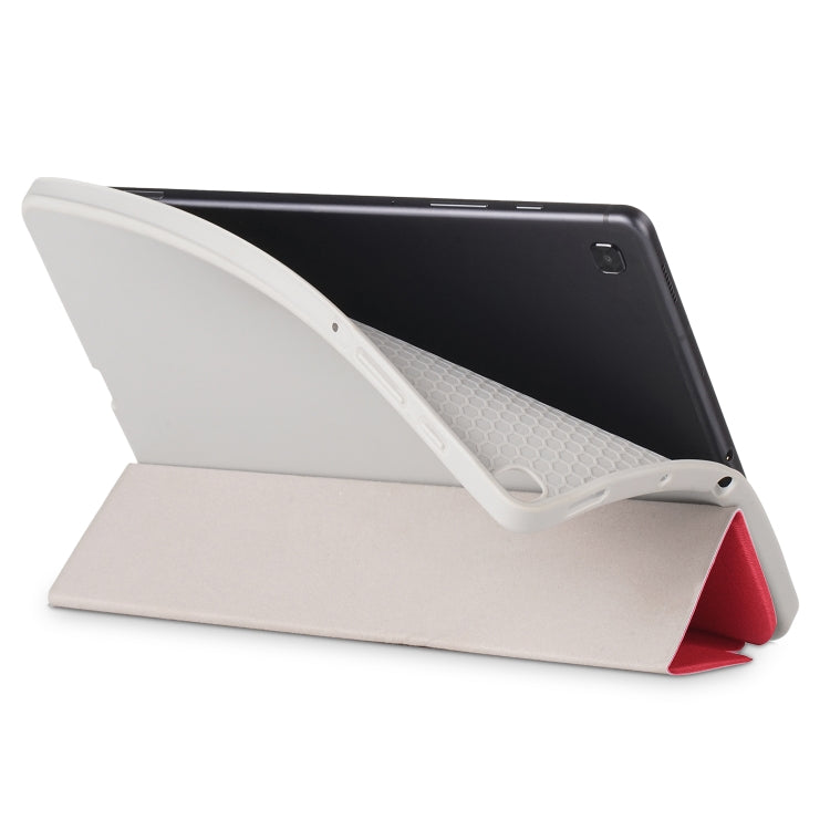 For Samsung Galaxy Tab S6 Lite P610/P615 TPU Horizontal Flip Leather Case with Three-folding Holder & Pen Slot & Sleep / Wake-up Function