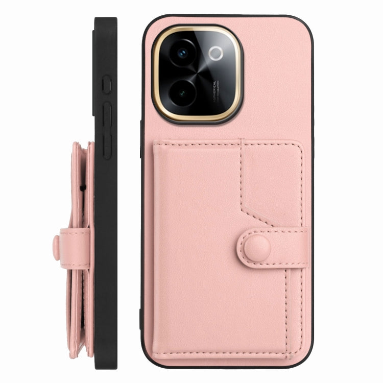 For vivo Y200 Button Card Bag RFID Anti-theft Phone Case
