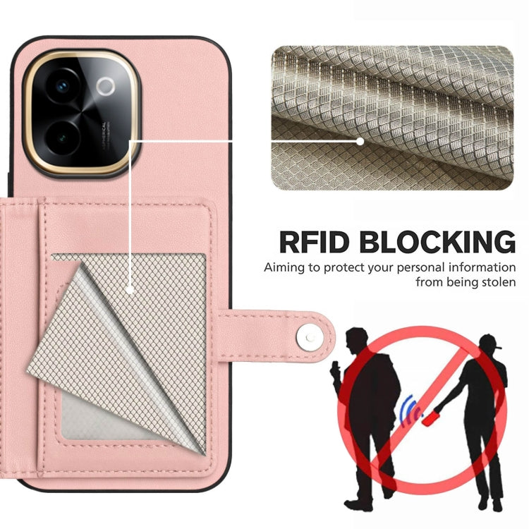 For vivo Y200 Button Card Bag RFID Anti-theft Phone Case