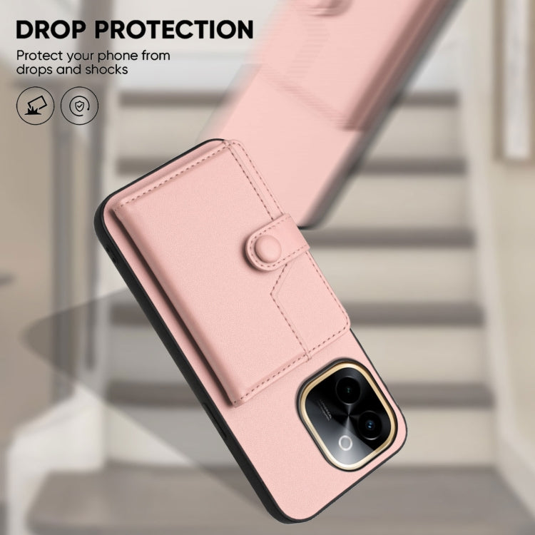 For vivo Y200 Button Card Bag RFID Anti-theft Phone Case