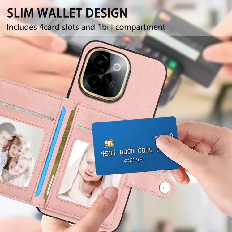 For vivo Y200 Button Card Bag RFID Anti-theft Phone Case