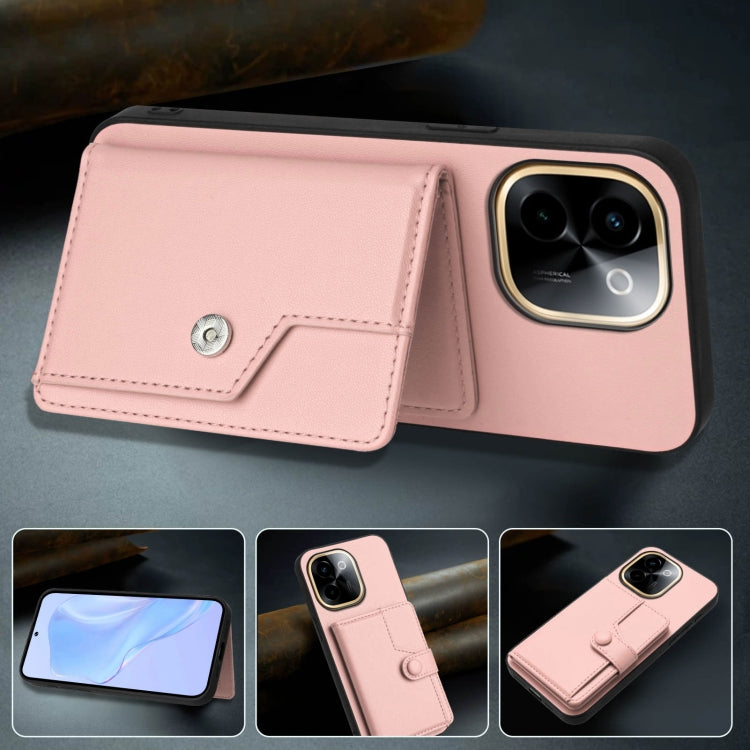 For vivo Y200 Button Card Bag RFID Anti-theft Phone Case