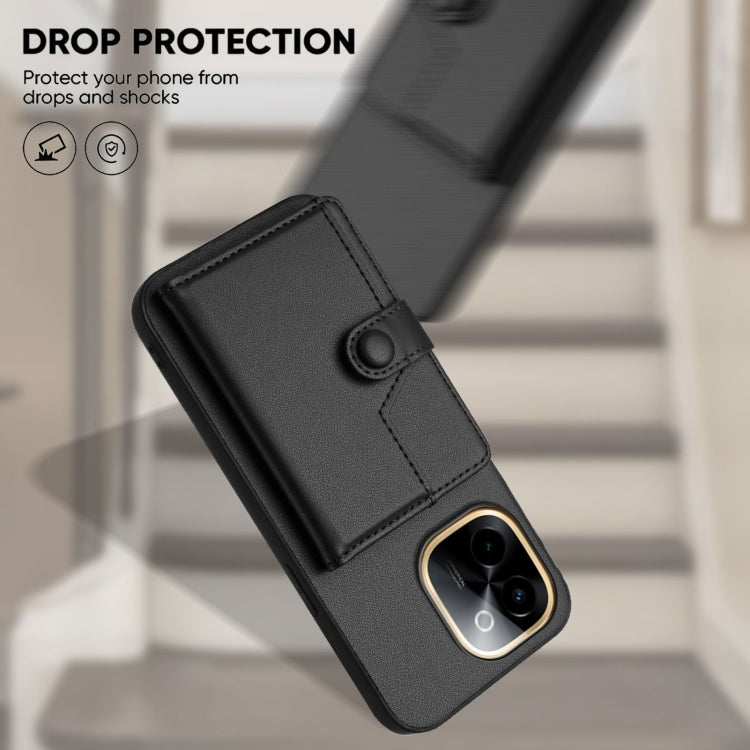 For vivo Y200 Button Card Bag RFID Anti-theft Phone Case