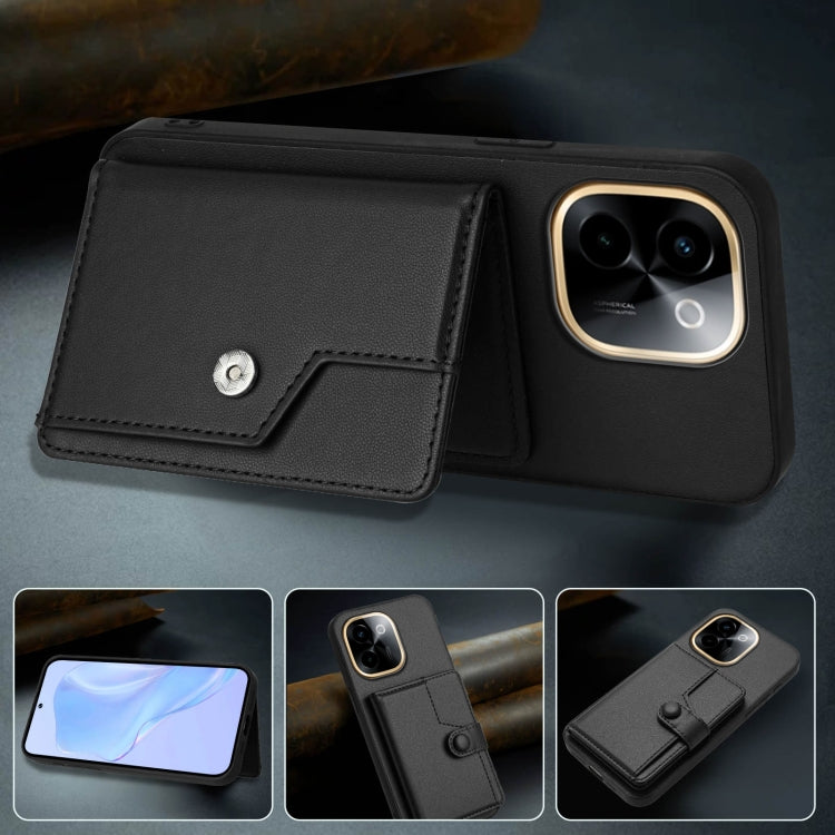 For vivo Y200 Button Card Bag RFID Anti-theft Phone Case