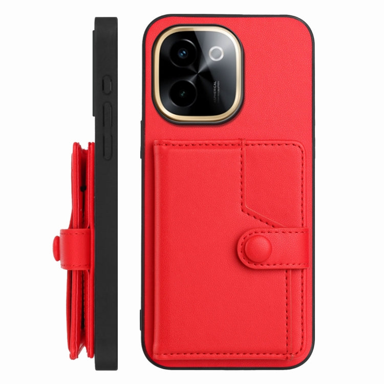 For vivo Y200 Button Card Bag RFID Anti-theft Phone Case