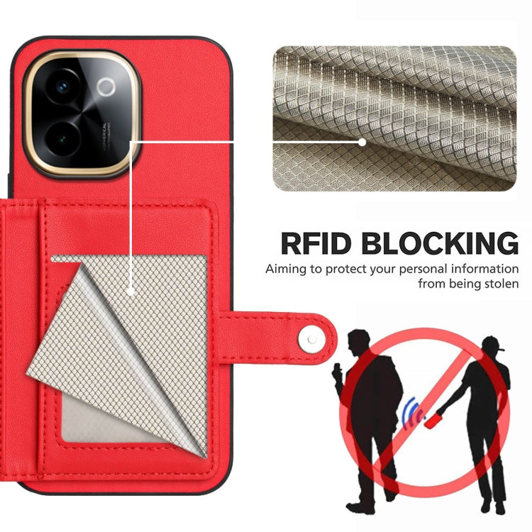 For vivo Y200 Button Card Bag RFID Anti-theft Phone Case
