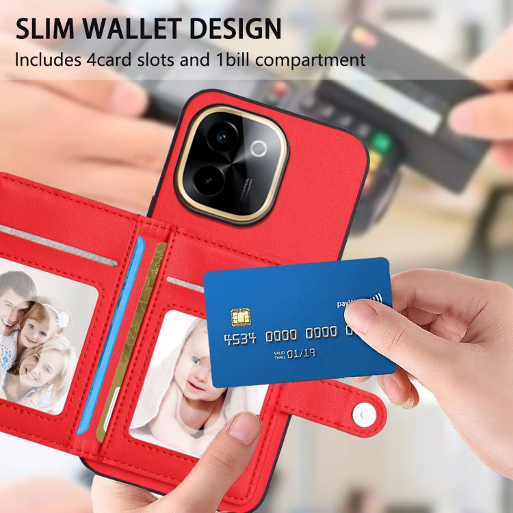 For vivo Y200 Button Card Bag RFID Anti-theft Phone Case