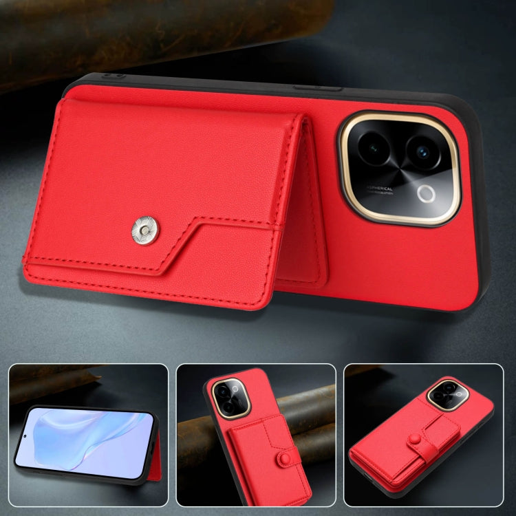For vivo Y200 Button Card Bag RFID Anti-theft Phone Case