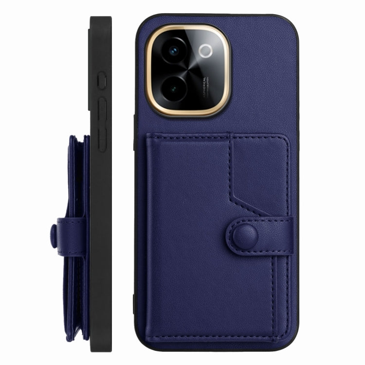 For vivo Y200 Button Card Bag RFID Anti-theft Phone Case