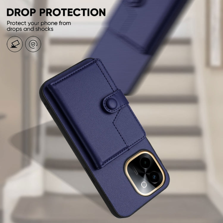 For vivo Y200 Button Card Bag RFID Anti-theft Phone Case