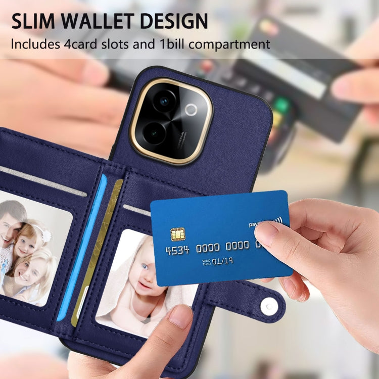 For vivo Y200 Button Card Bag RFID Anti-theft Phone Case