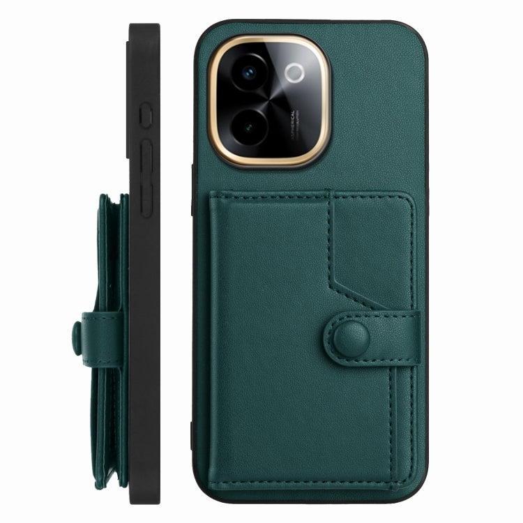 For vivo Y200 Button Card Bag RFID Anti-theft Phone Case