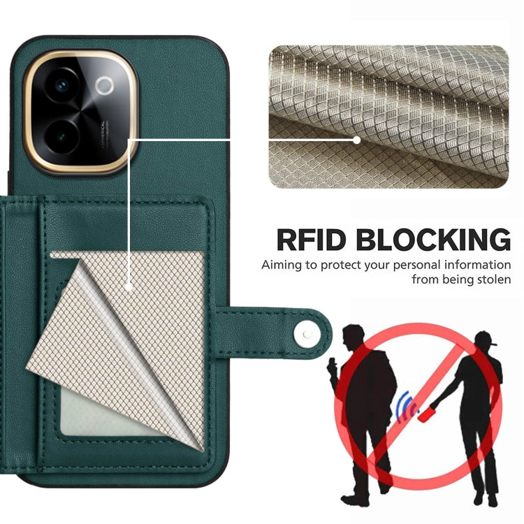 For vivo Y200 Button Card Bag RFID Anti-theft Phone Case