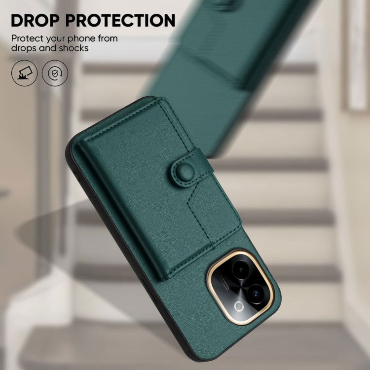 For vivo Y200 Button Card Bag RFID Anti-theft Phone Case