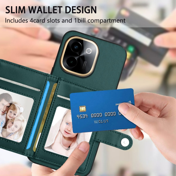 For vivo Y200 Button Card Bag RFID Anti-theft Phone Case