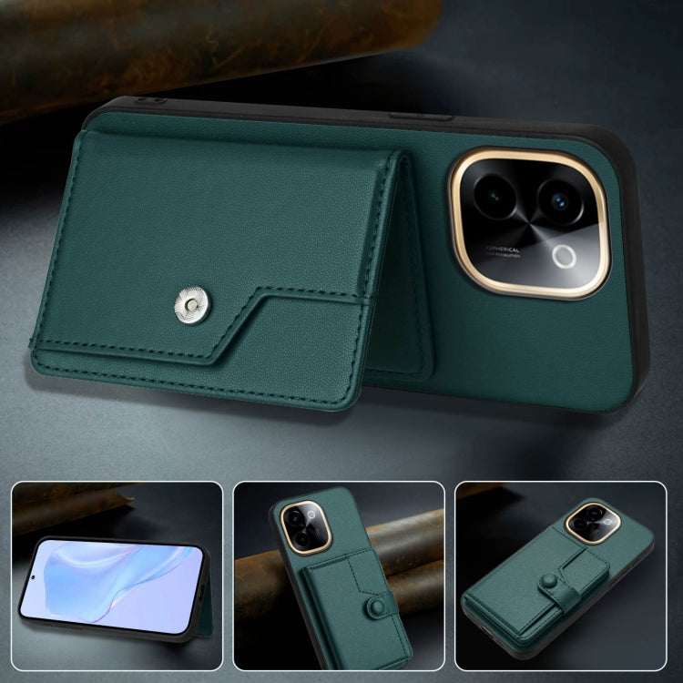 For vivo Y200 Button Card Bag RFID Anti-theft Phone Case