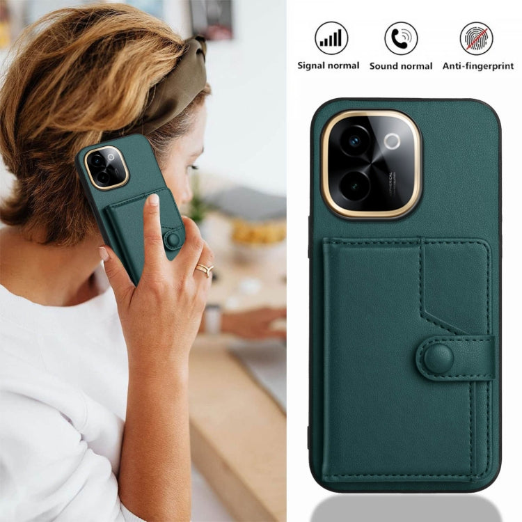 For vivo Y200 Button Card Bag RFID Anti-theft Phone Case