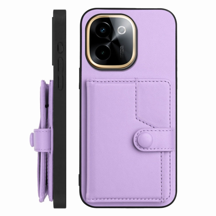 For vivo Y200 Button Card Bag RFID Anti-theft Phone Case