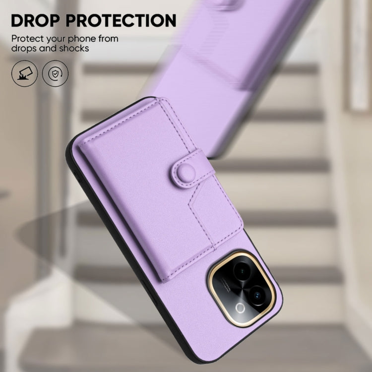For vivo Y200 Button Card Bag RFID Anti-theft Phone Case