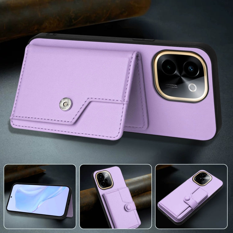 For vivo Y200 Button Card Bag RFID Anti-theft Phone Case