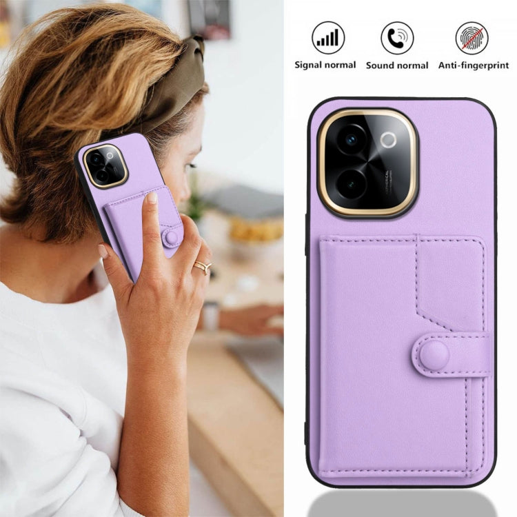 For vivo Y200 Button Card Bag RFID Anti-theft Phone Case