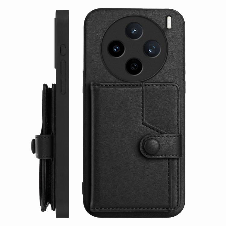 For vivo X200s Button Card Bag RFID Anti-theft Phone Case