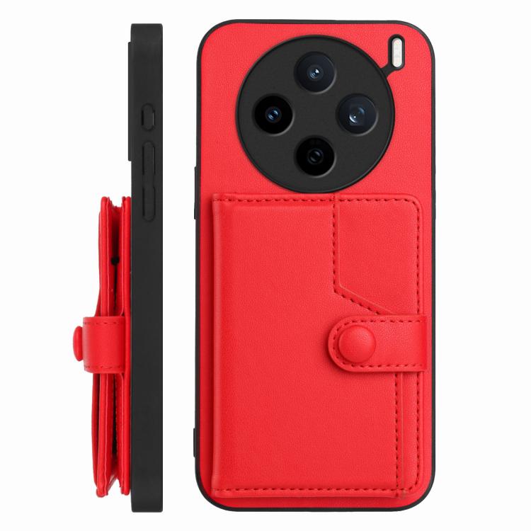For vivo X200s Button Card Bag RFID Anti-theft Phone Case