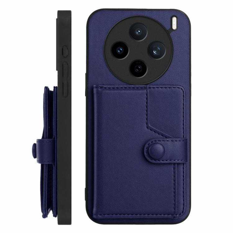For vivo X200s Button Card Bag RFID Anti-theft Phone Case