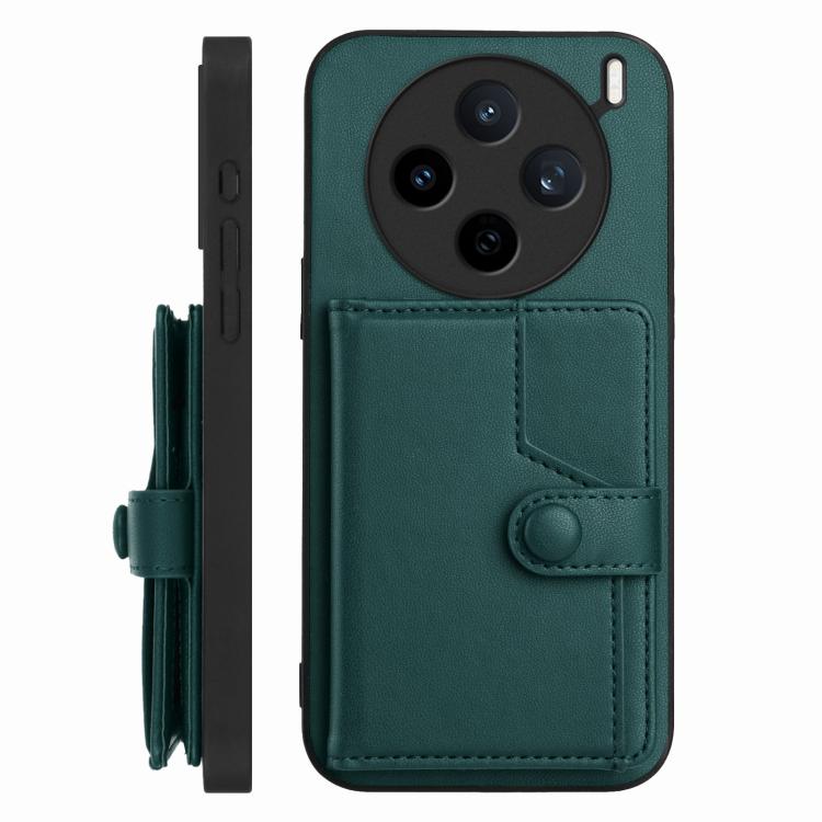 For vivo X200s Button Card Bag RFID Anti-theft Phone Case
