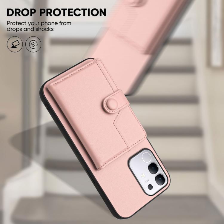 For vivo Y29 4G / T4x / Y300t Button Card Bag RFID Anti-theft Phone Case