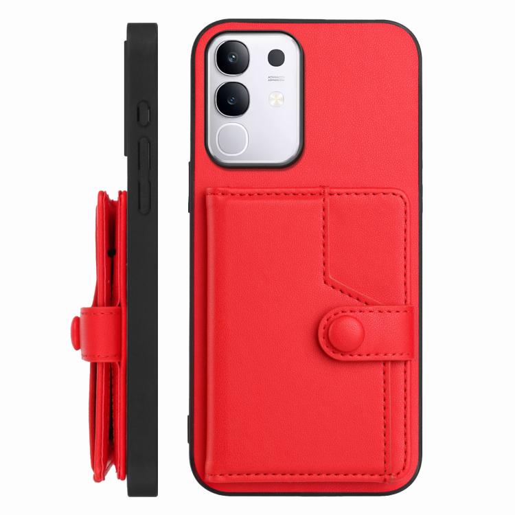 For vivo Y29 4G / T4x / Y300t Button Card Bag RFID Anti-theft Phone Case
