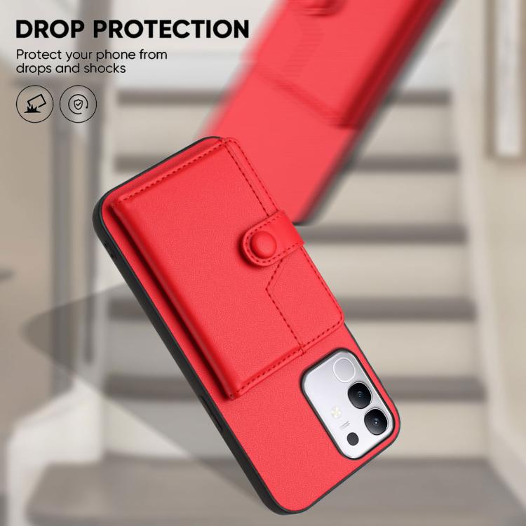 For vivo Y29 4G / T4x / Y300t Button Card Bag RFID Anti-theft Phone Case