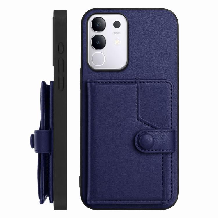 For vivo Y29 4G / T4x / Y300t Button Card Bag RFID Anti-theft Phone Case