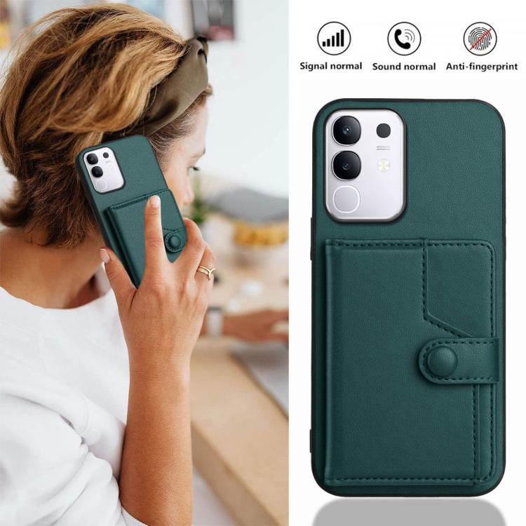 For vivo Y29 4G / T4x / Y300t Button Card Bag RFID Anti-theft Phone Case