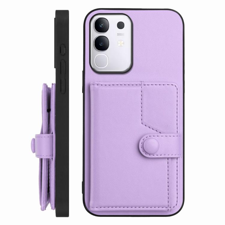 For vivo Y29 4G / T4x / Y300t Button Card Bag RFID Anti-theft Phone Case