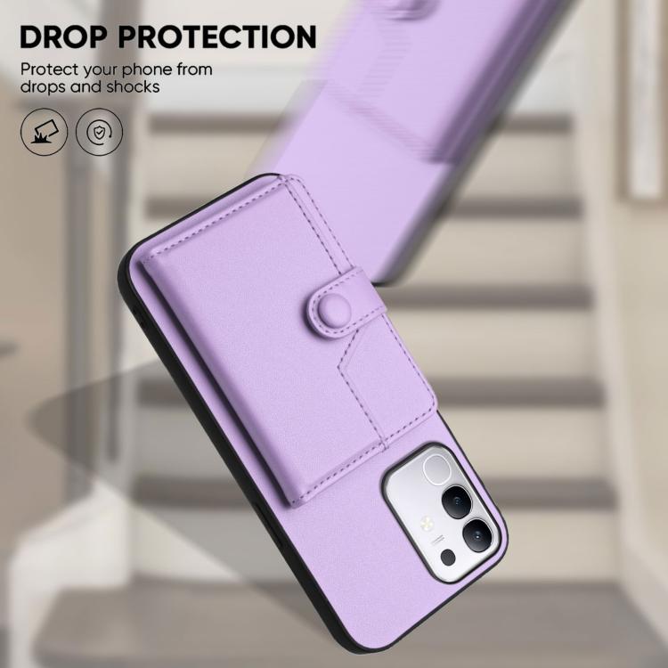 For vivo Y29 4G / T4x / Y300t Button Card Bag RFID Anti-theft Phone Case