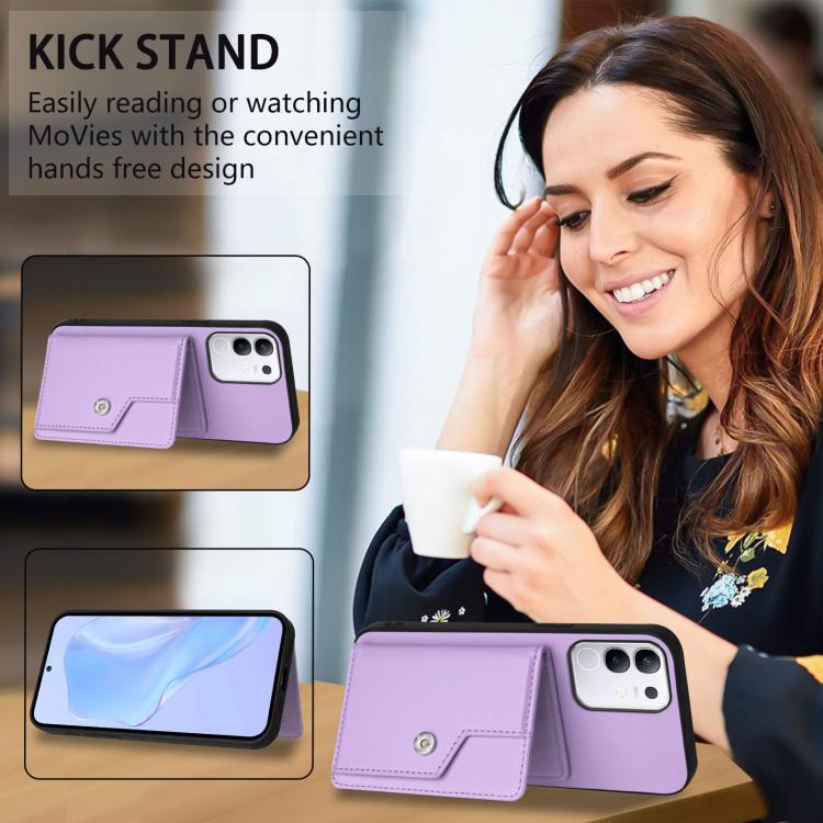 For vivo Y29 4G / T4x / Y300t Button Card Bag RFID Anti-theft Phone Case