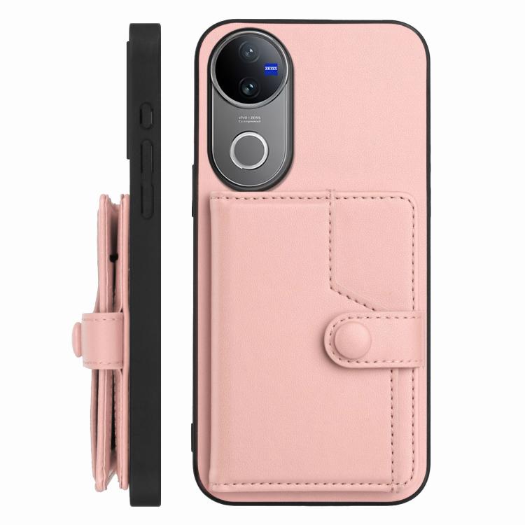 For vivo V50 / V50e Button Card Bag RFID Anti-theft Phone Case