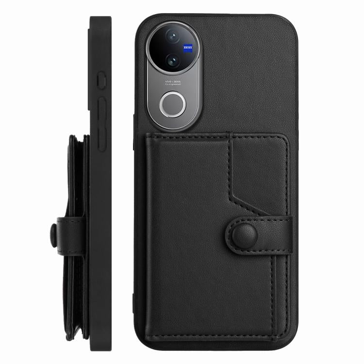 For vivo V50 / V50e Button Card Bag RFID Anti-theft Phone Case