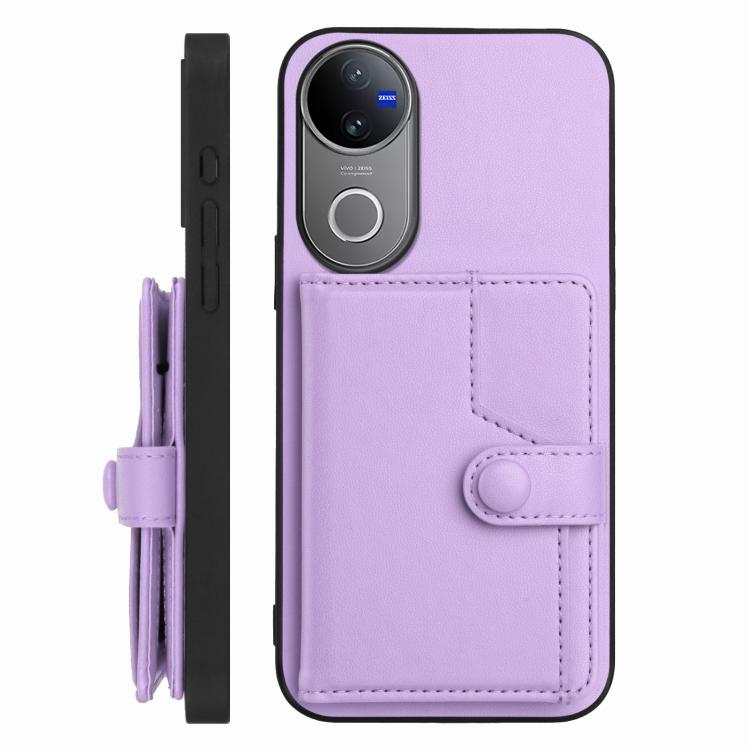 For vivo V50 / V50e Button Card Bag RFID Anti-theft Phone Case
